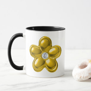 TASSE FLEUR D'OR AVEC DIAMONDE