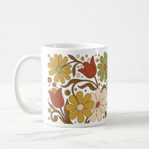 Tasse Fleur Fleurie Rétro Années 70 Groovy Marguer