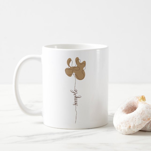 Tasse Fleur Simple Minimalisme (Avec donut)