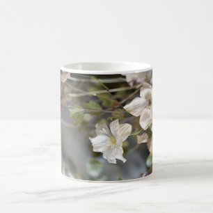 Tasse Fleurie Blanche Sophistiquée Fleurs Pâles