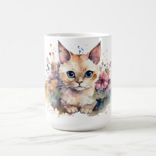 Tasse Fleurie Chat