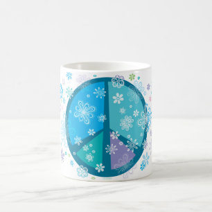 TASSE fleurie de signe de paix