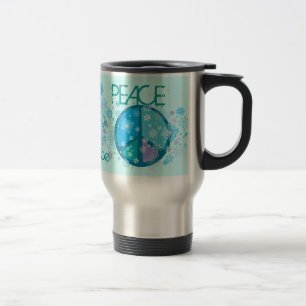 Tasse fleurie de voyage de signe de paix