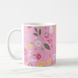 Tasse Fleurie et Fraise Rose