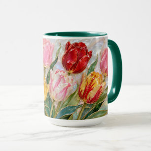 Tasse Fleurie Tulipe Élégante Botanique pour Café