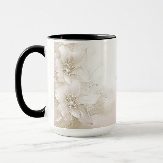 Tasse Fleurs Blanches Ivoire (Gauche)