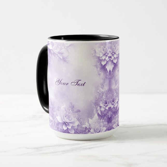 Tasse Fleurs Blanches Violettes (Devant gauche)