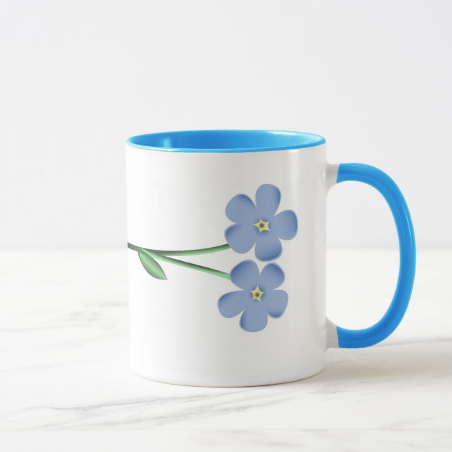 Tasse Fleurs bleues latérales (Droite)