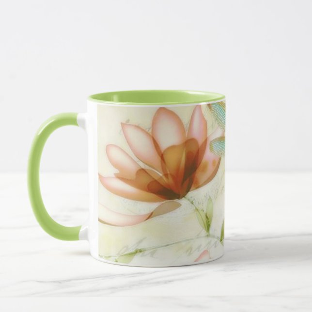 Tasse Fleurs et libellule (Gauche)