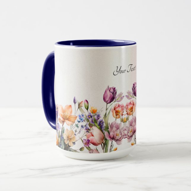 Tasse Fleurs printanières colorées (Devant gauche)