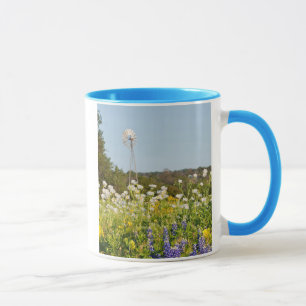 Tasse Fleurs sauvages et moulin à vent dans Texas Hill C