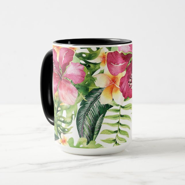 Tasse Fleurs tropicales Feuilles Floral Chic Tropics (Devant gauche)
