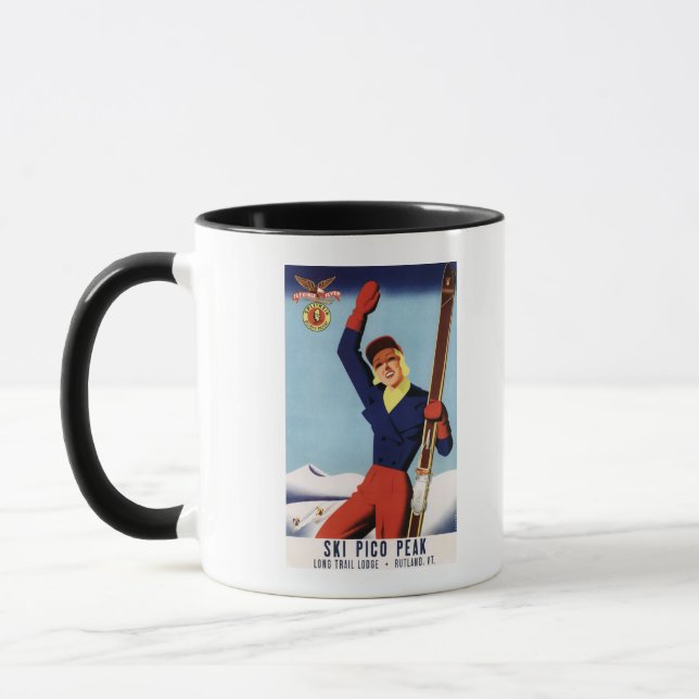 Tasse Flexible Flyer Pin-Up Skiing Girl (Gauche)