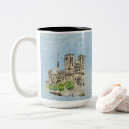 Tasse: fliegende Joanna & Grace (hellblauer Himmel Zweifarbige Tasse