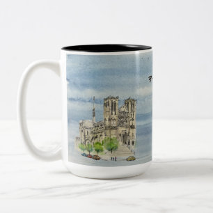 Tasse: Fliegende Joanna und Grace Cathedral Zweifarbige Tasse