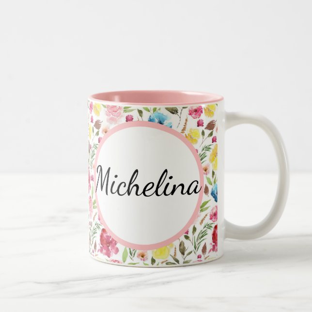 Tasse Floral Personalisiert (Rechts)