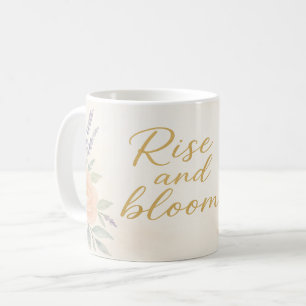 Tasse florale aquarelle Morning Bloom – "Épanouis-