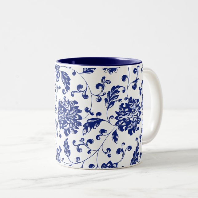 Tasse florale bleue (Devant droit)