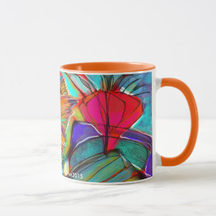 Tasse florale cubiste abstraite
