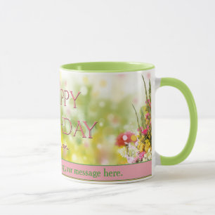 Tasse florale d'anniversaire - PERSONNALISEZ -