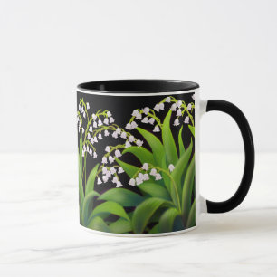 Tasse florale d'art du muguet