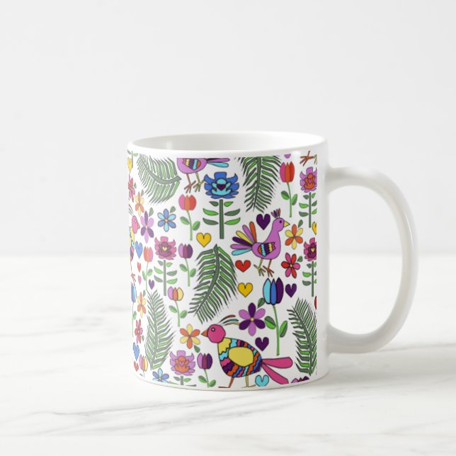 Tasse florale de griffonnage d'Otomi (Droite)