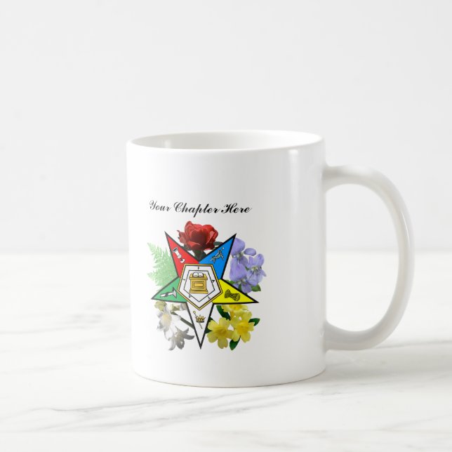 Tasse florale d'étoile orientale personnalisable (Droite)