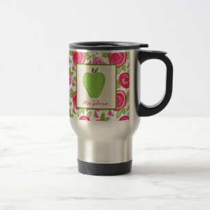 Tasse florale et verte de professeur d'Apple