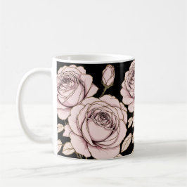 Tasse florale rose rose pâle