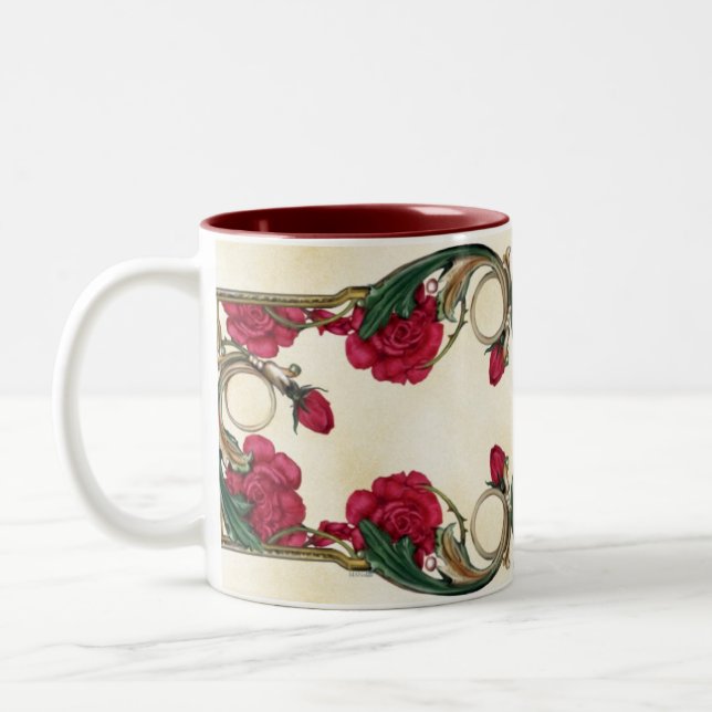 Tasse florale rouge de rose rouge (Gauche)