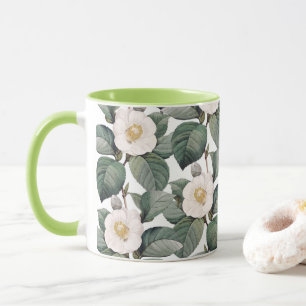 Tasse Flore De Camellia Sur Blanc