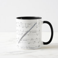 Tasse - Flöte mit Blattmusik