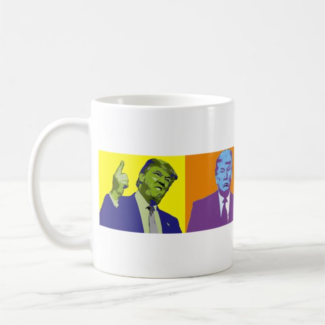 Tasse folle de visages de Donald Trump (Gauche)
