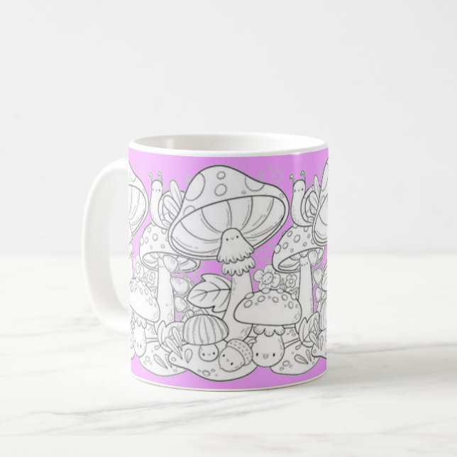 Tasse ,forêt de champignons (Devant gauche)