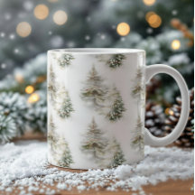 Tasse Forêt de Pins Aquarelle Tasse de thé pour l