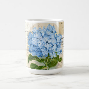 Tasse française d'éphémères d'hortensia bleu