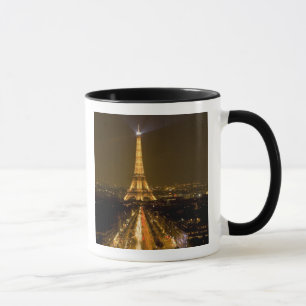 Tasse France, Paris. Vue nocturne de la Tour Eiffel