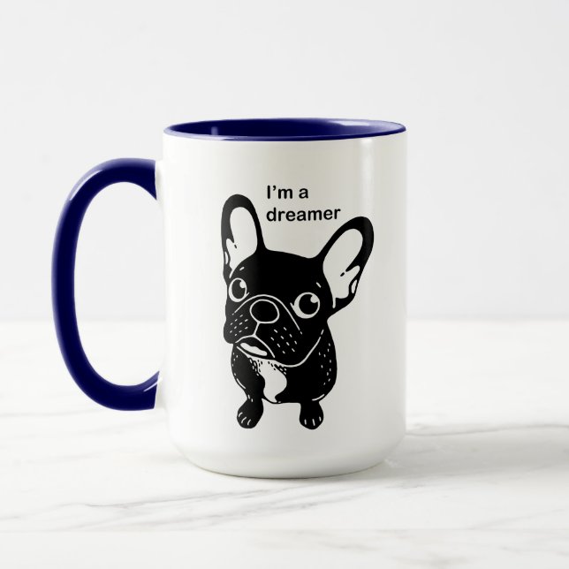 Tasse Frenchie brindle mignon est un rêveur (Gauche)