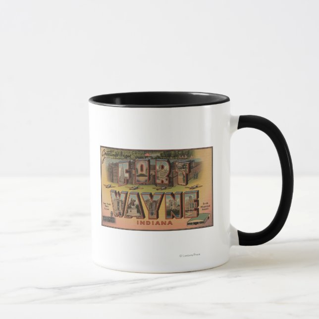 Tasse Ft. Wayne, Indiana - Scènes de grandes lettres 2 (Droite)