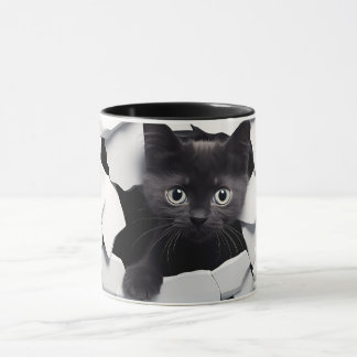 Tasse für 3D-Schwarze Katze
