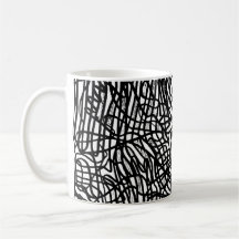Tasse für abstrakte Schwarz-Weiß-Linien