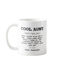 Tasse für Coole Tante in Schwarz und Weiß