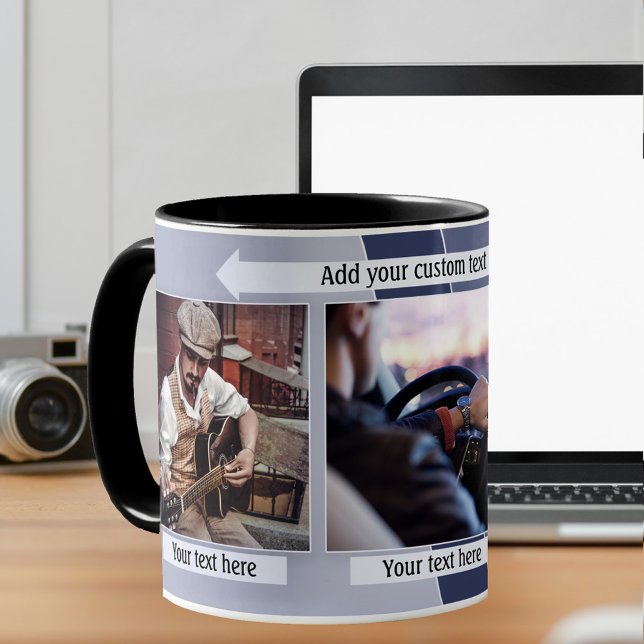 Tasse für das blaugraue geometrische Design-Foto (Von Creator hochgeladen)