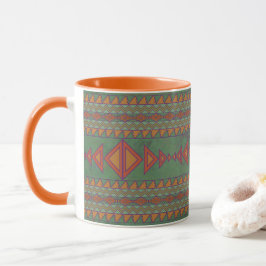 Tasse für das Design der grünen Geometrie im Südwe