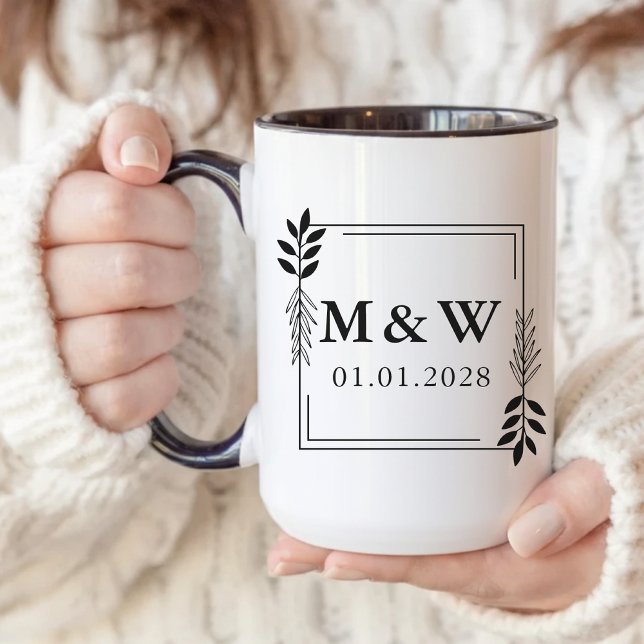 Tasse für das jeweilige Jahr - Personalisiertes Co (bridal shower favor, minimalist bride mug, hubby coffee mug, wife coffee mug, newlyweds coffee mug,)