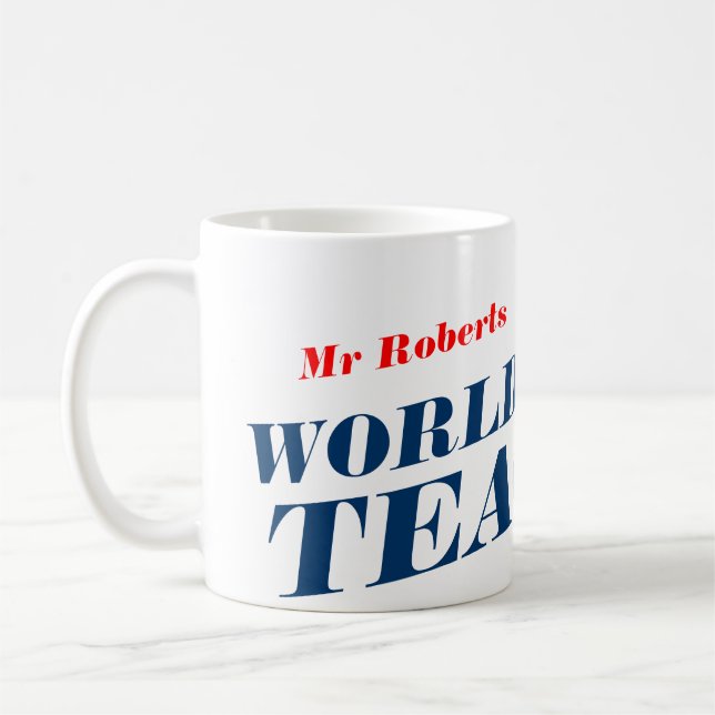 Tasse für den besten Lehrer | Personalizierbarer N (Links)
