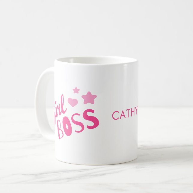 Tasse für die Coffee Boss - Kaffeebezeichnung mit  (Vorderseite Links)
