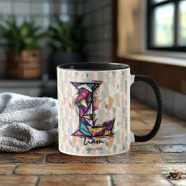 Tasse für dynamische geometrische Monogramme - L f