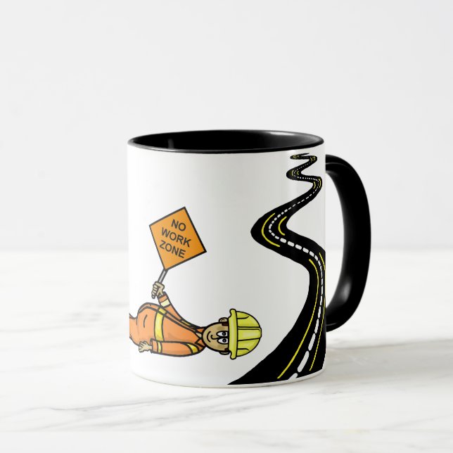 Tasse für eine sonnige Straßenbauzone (VorderseiteRechts)