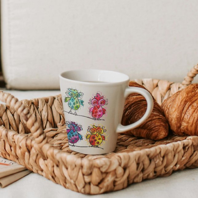 Tasse für Geschenke (Bunte Whimsikvögel 01) (Von Creator hochgeladen)
